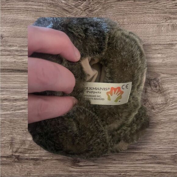 Folkmanis Kids Cream & Coffee Plush Dutch Bunny Rabbit Hand Puppet Size 10" - Picture 5 of 8